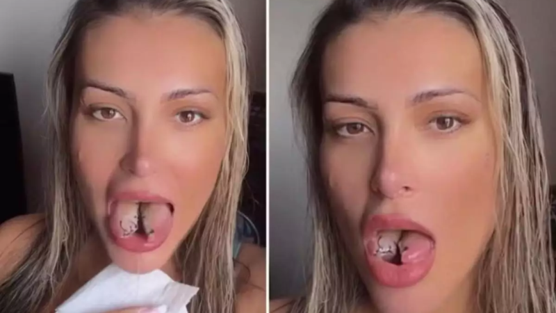 Andressa Urach chora por corta sua língua por prazer e se arrepende…VER MAIS